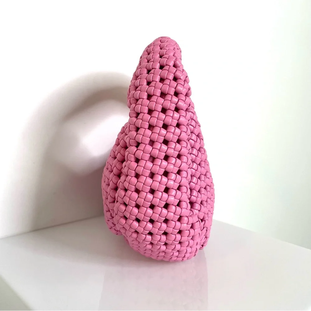 Whimsigoth | Sincerely Jules Pink Woven Handbag | Bubble Gum Woven Purse